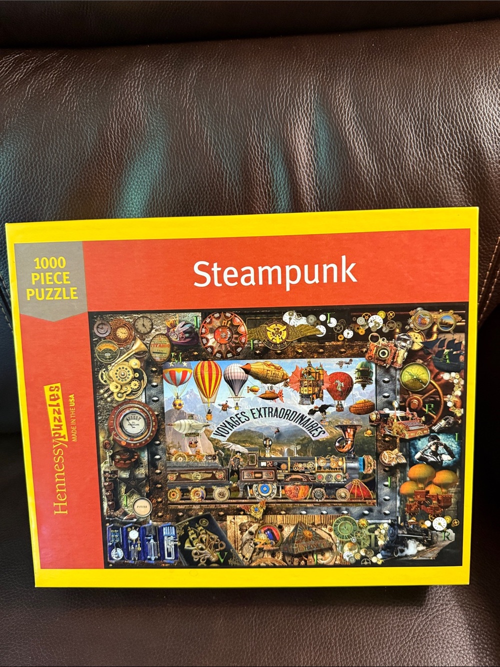 Hennessy Puzzle Steampunk 1000 jigsaw puzzle complete with poster.